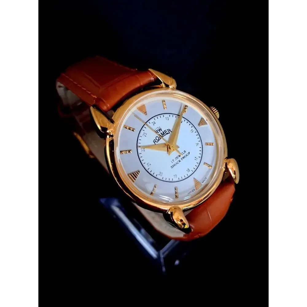 Vintage Roamer Men's Leather Mechanical Watch RARE